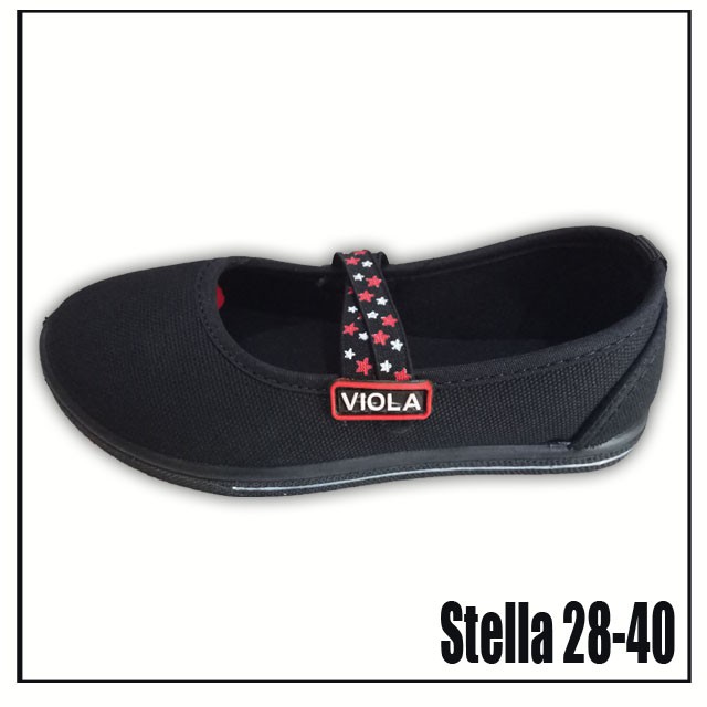 Stella 30-40 / Sepatu Sekolah Hitam Anak Perempuan TK Paud SD / Flat Shoes Hitam