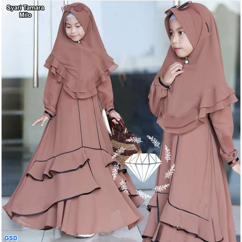 Syari Tamara Anak/Maxi Muslim Anak/Dress Muslim Anak perempuan/Maxi Hijab Anak/gamis anak murah