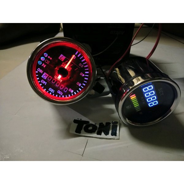 spido meter amper bensin rpm kilometer indikator  bulat untuk rx king vixion gl pro mio fino fi