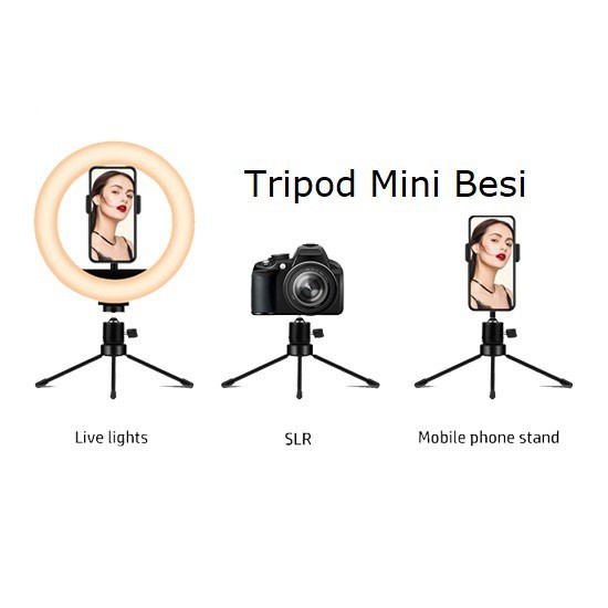 TRIPOD/Tripod Mini Besi Stabil &amp; Kuat For DSLR Camera Hp Ring Light portable kokoh kamera yunteng attanta/TRIPOD MINI