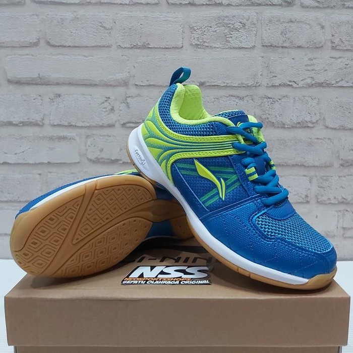 Dijual Sepatu Badminton Lining Attack G6 Original Blue Lime aytq 082-5 anak - 40 Limited