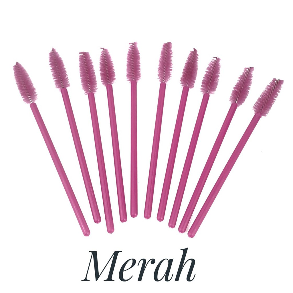 10 Sikat Bulu Mata Disposable Mascara Brush Eyelash Applicator Brush