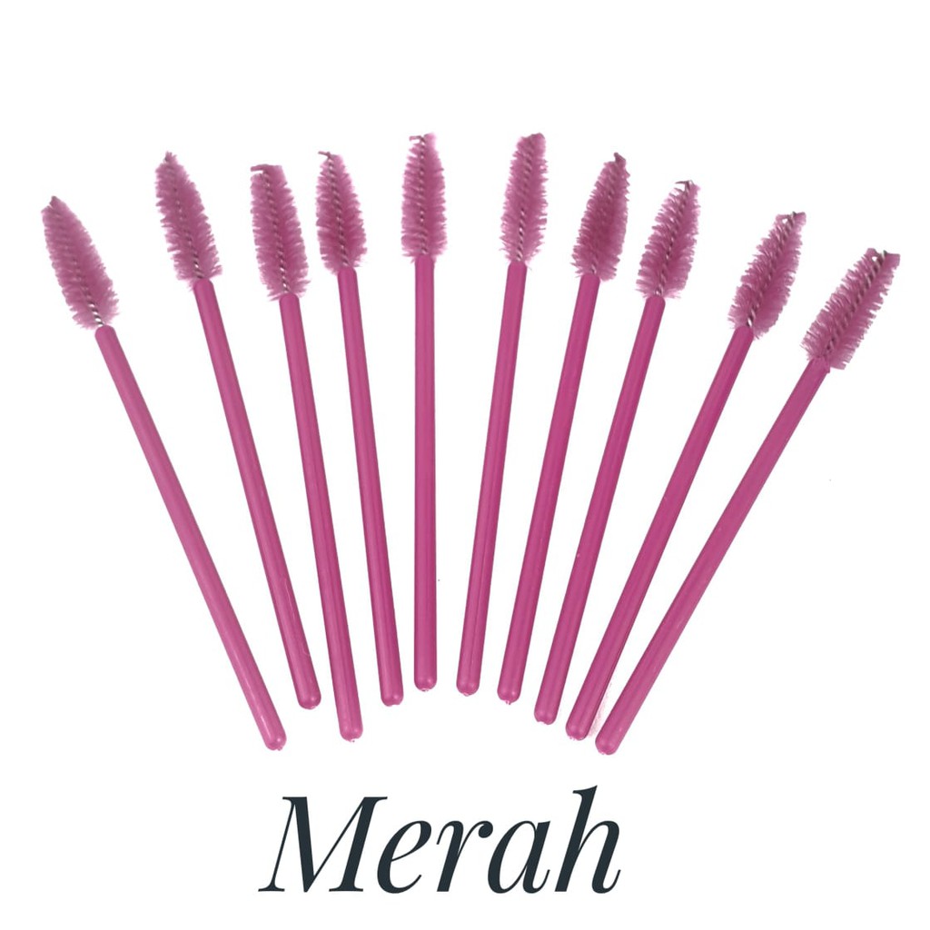 10 Sikat Bulu Mata Disposable Mascara Brush Eyelash Applicator Brush