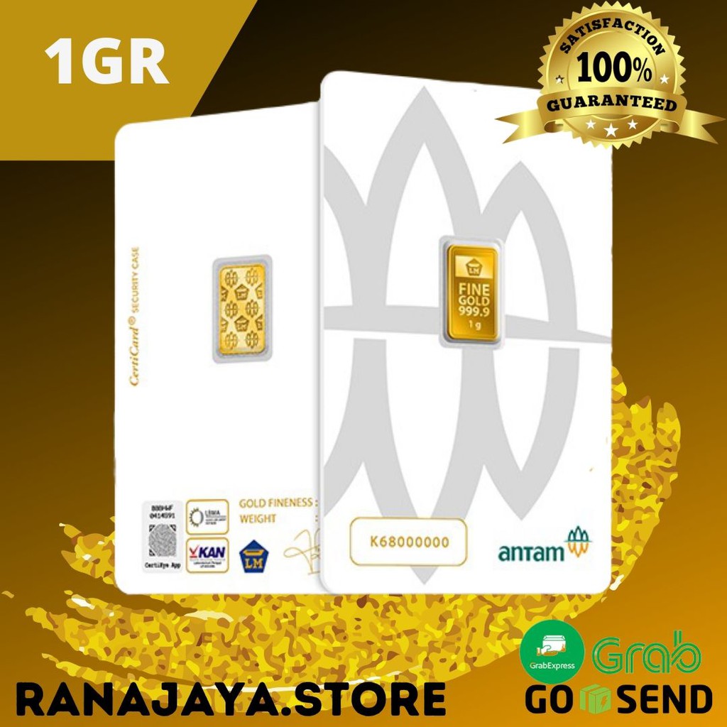 [TAHUN 2022] EMAS ANTAM 1 GRAM BATANGAN CERTICARD PRESS