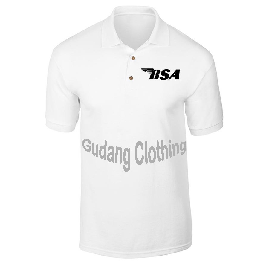 Polo Shirt BSA Motor Classic Kaos Polo Shirt Motorcycle Classic