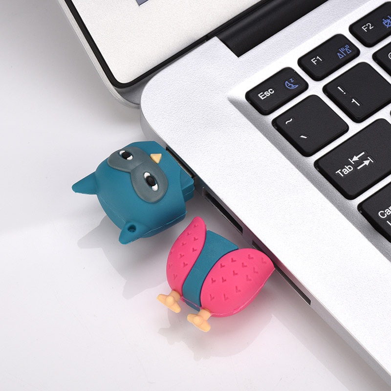Flash Disk USB 2.0 1TB Kecepatan Tinggi Bentuk Kartun Penguin / Kucing / Burung Hantu