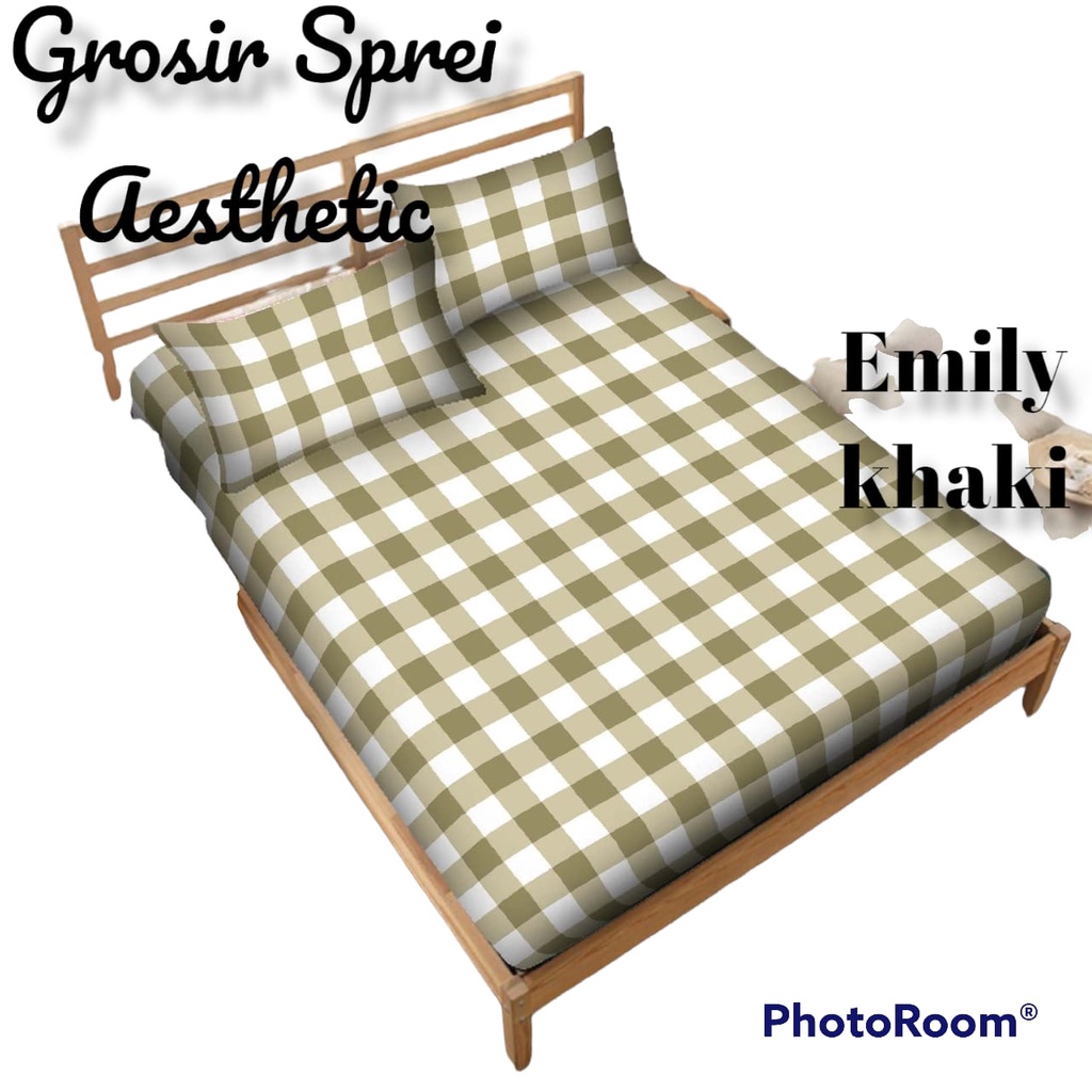 SPREI KOTAK EMILY AESTHETIC KOREA  NO.3 UKURAN 120X200 1 SARUNG BANTAL 1 SARUNG GULING