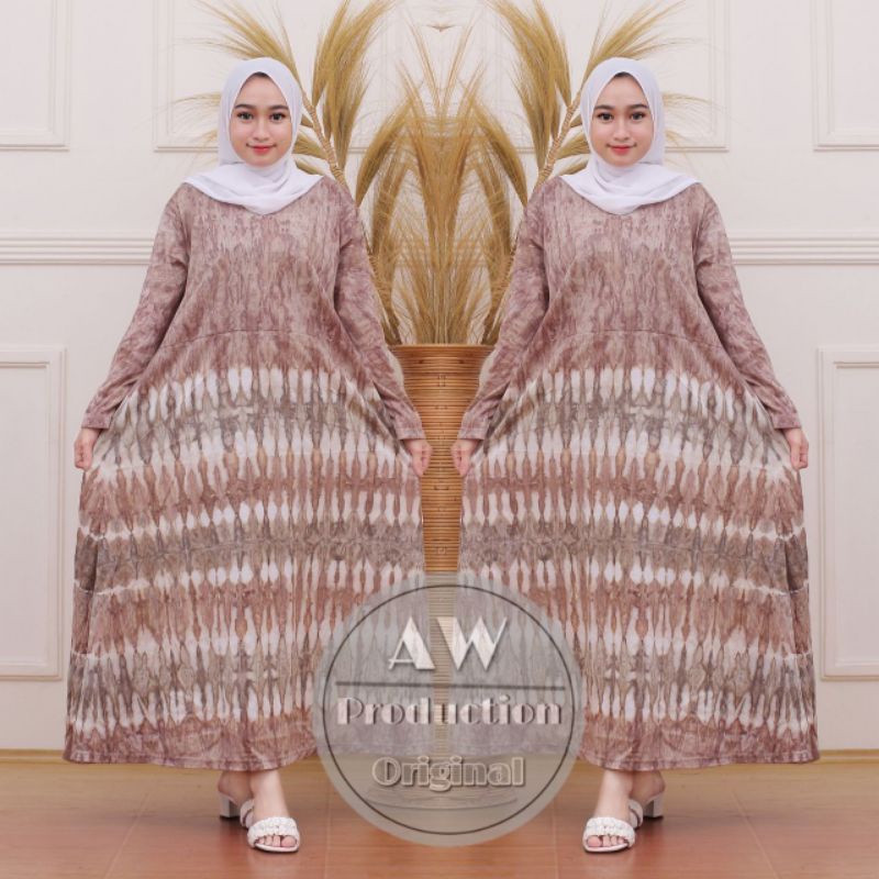 LONG-STRIP DASTER KAOS JUMBO ABSTRAK LENGAN PANJANG BUSUI DEPAN RESLETING DRESS WANITA KAOS KATUN ADEM TEBAL SERAP KERINGAT