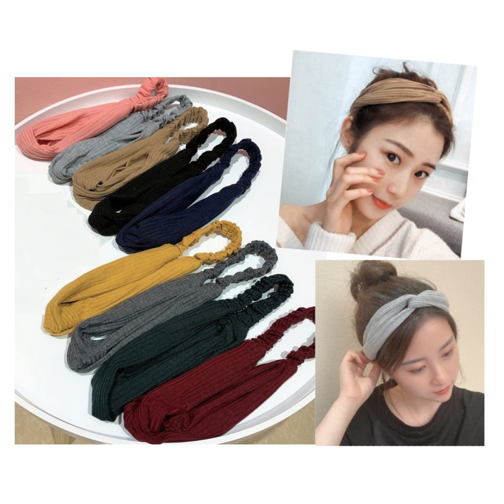 Bando Rambut ala Korea Bandana AB04 Rajut Aksesoris Wanita Hairband ACC