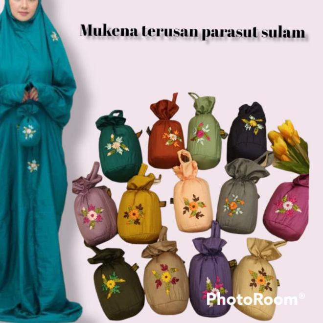 ♘ (BISA )Mukena terusan parasut mukena parasit mukena traveling jumbo adem nyaman ❈