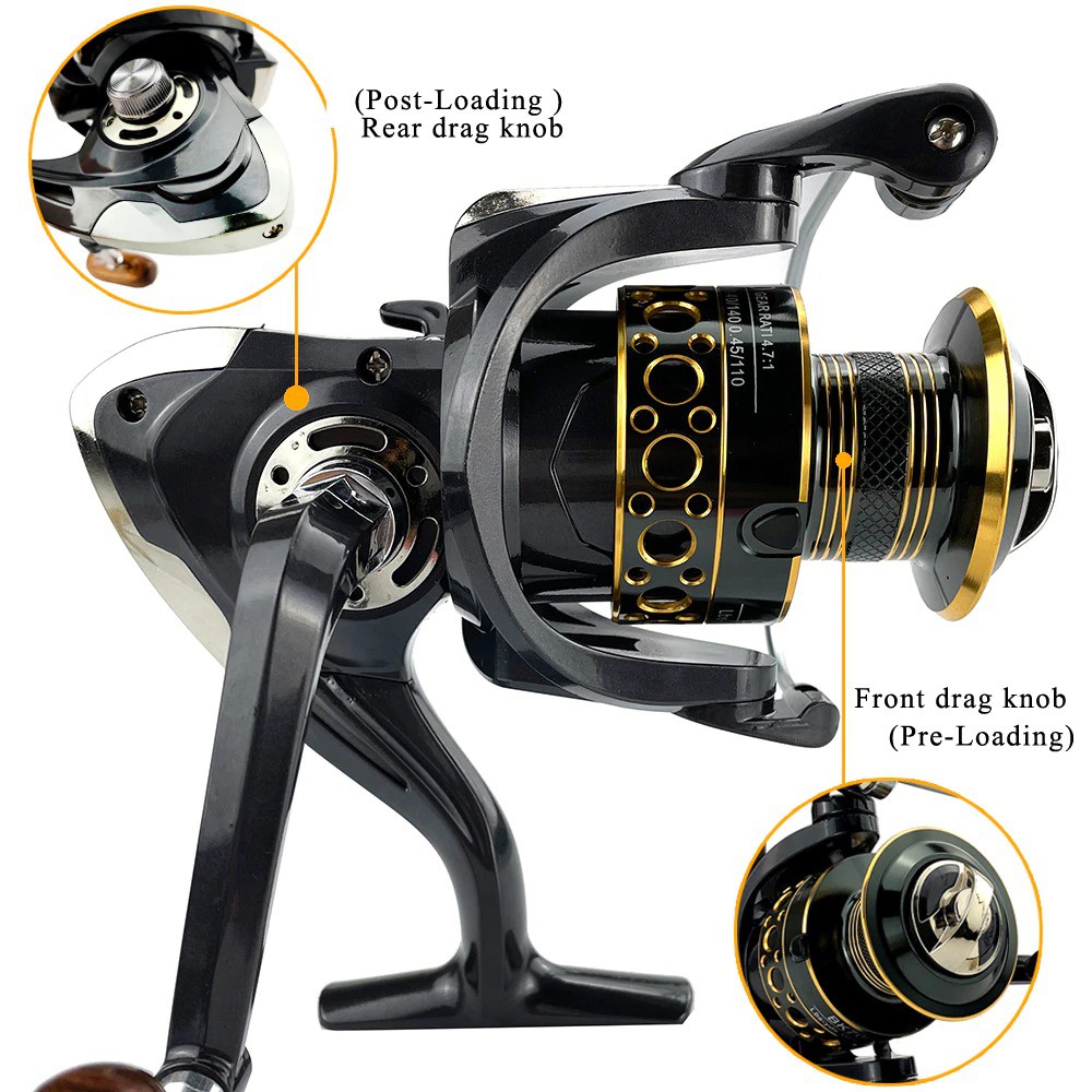 [ COD ] - Reel Pancing Gold Sharking BK4000 Spinning Fishing 5.2:1 Ball Bearing 13 Reel Pancing Murah Kuat Power Handle/ Reel Pancing Laut Tarikan Pancing Metal/ Gulungan Pancing Ikan