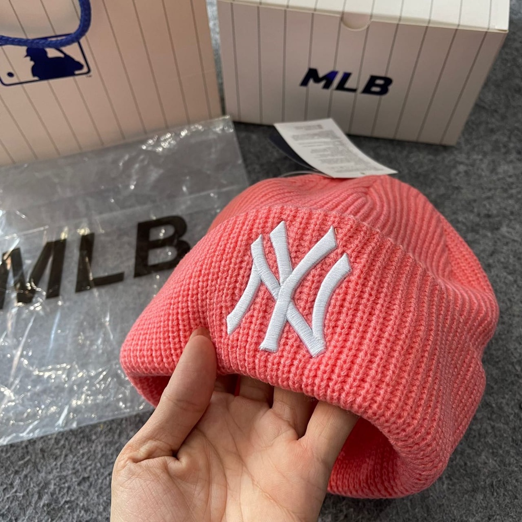 Topi MLB Original Import - NY Kupluk Classic Coral Logo White