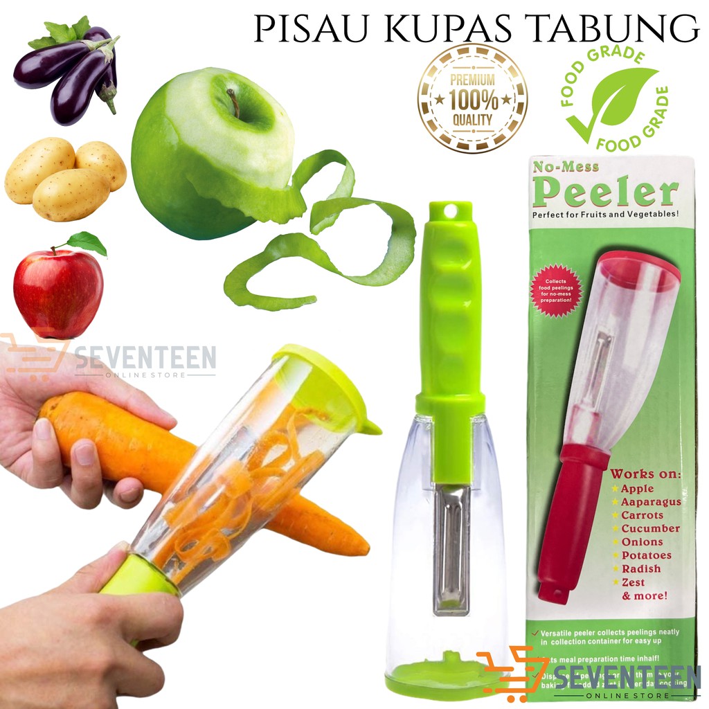 PISAU PENGUPAS KULIT BUAH TABUNG / PISAU KUPAS BUAH DAN SAYUR MODEL GELAS / STAINLESS PEELER