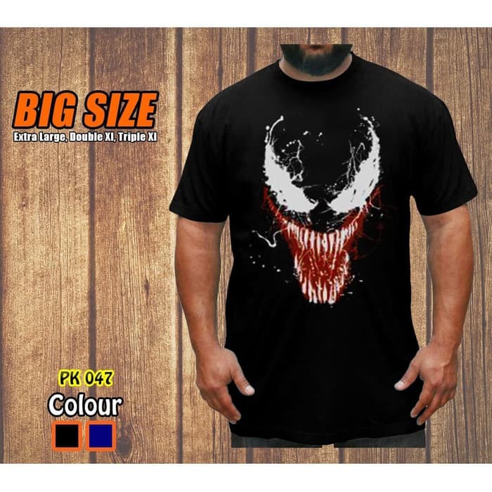 Kaos Big Size Venom Logo Baju Jumbo XL-XXXL Pria Dewasa Superhero Rhymes Import