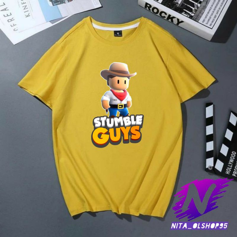 kaos anak stumble guys koboy karakter