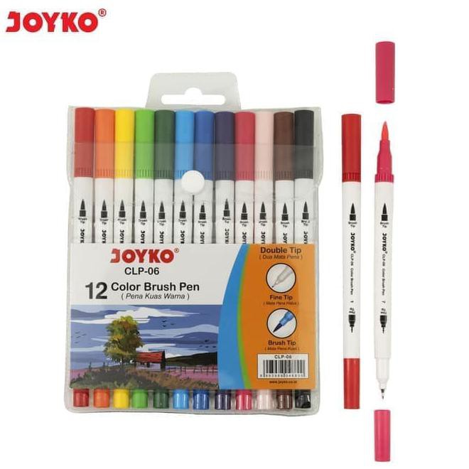 

Color Brush Pen / Pena Kuas Warna Joyko Clp-06 / 12 Warna / Color Best Seller