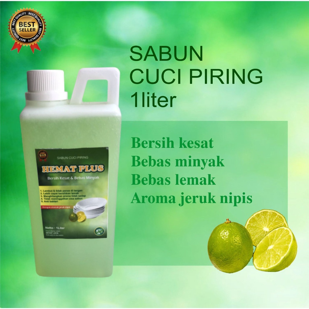 Sabun Cuci Piring 1 Liter Hemat Plus Dishwashing Anti Lemak Aroma Menyegarkan Busa Melimpah Bersih Kesat Harga Murah Meriah Berkualitas