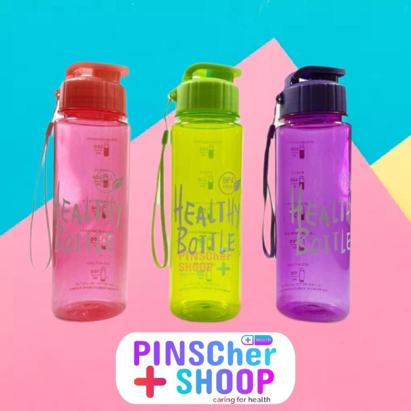 Botol Minum Healty 500 Ml Bottle Air Minum Warna Warni Lucu