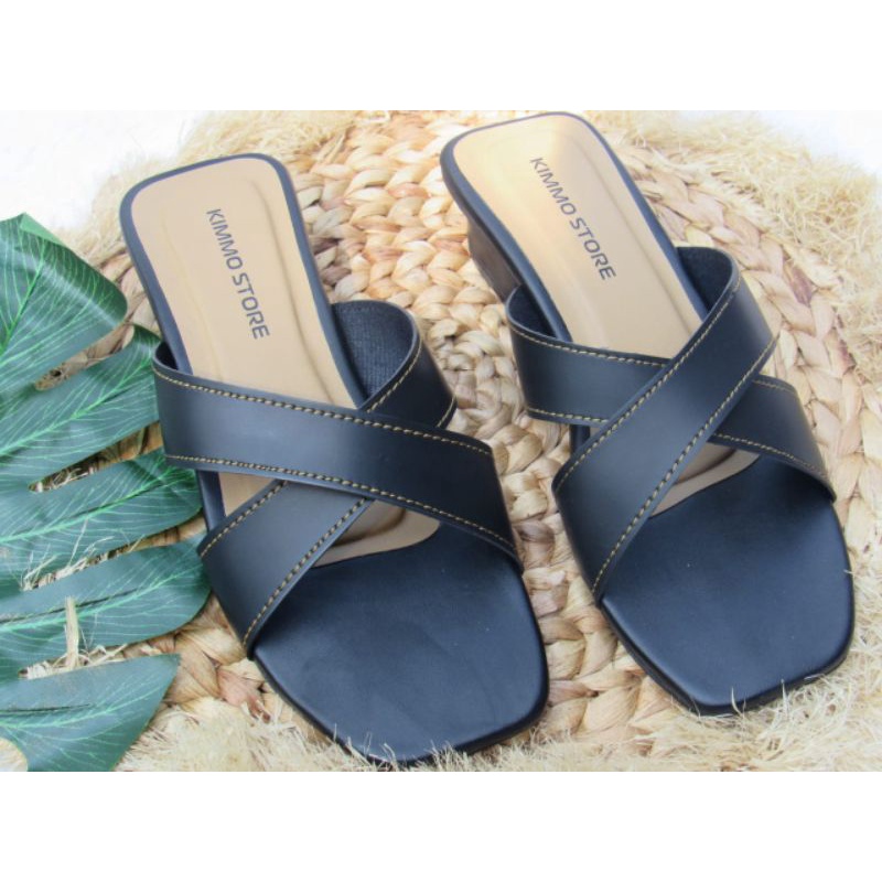 SANDAL WANITA HAK TAHU 3 SENTI SLOP SILANG AL-54