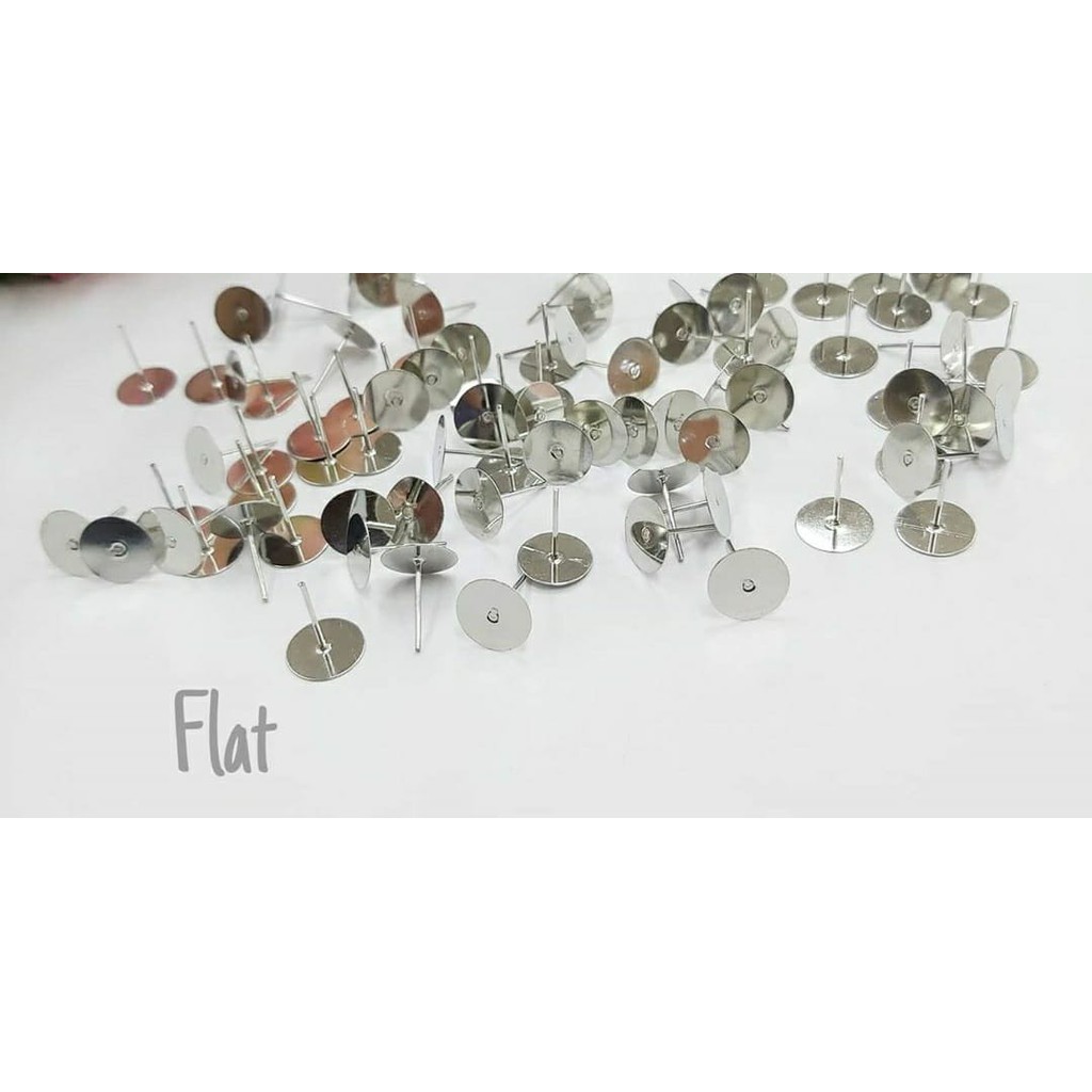 PER 100 PCS -Tusuk anting Flat / Cekung