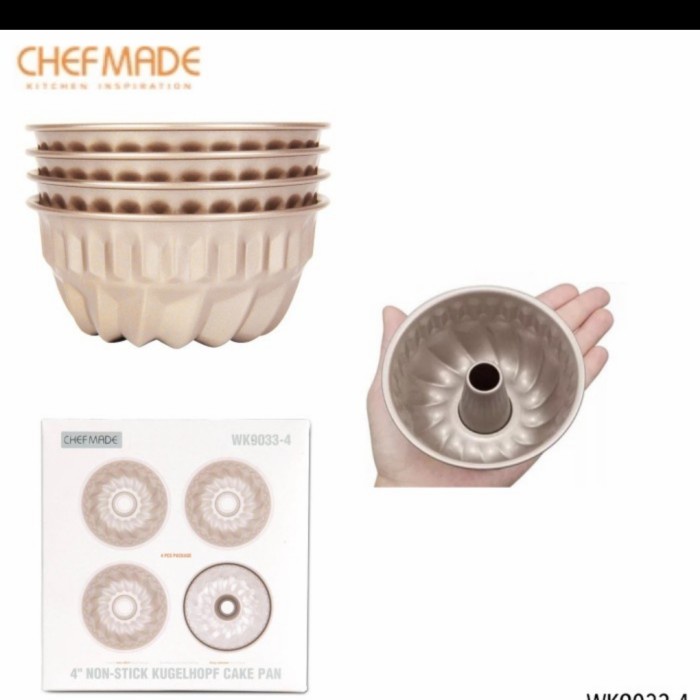 Chefmade Kugelhopf cake pan 4inch isi 4pcs - WK9033-4