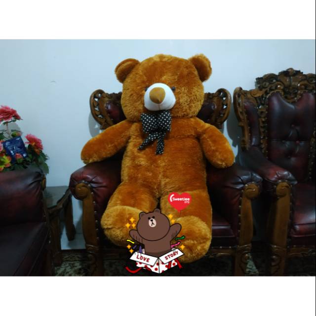 Boneka Teddy Bear Jumbo Super Coklat 120cm Premium Quality