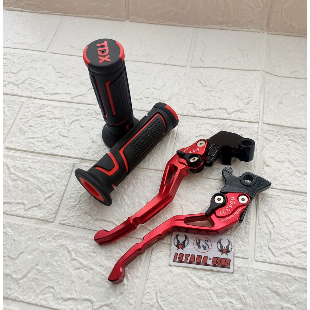 HENDEL / HANDLE motor all VIXION , RX KING model stelan MERAH harga 1 paket