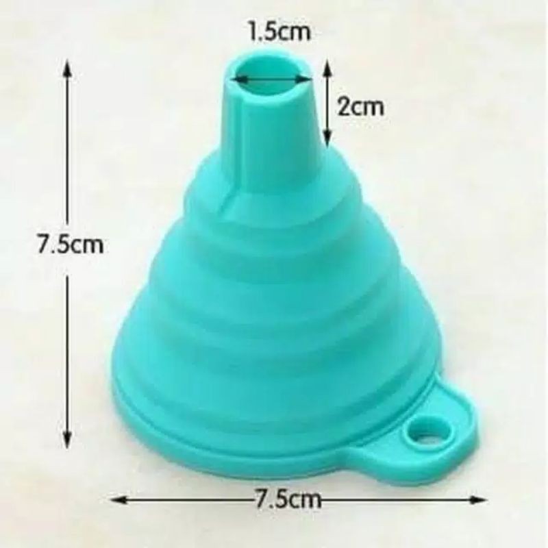 Corong Bulat Lipat Air dan Minyak Karet Silikon Minyak Collapsible Mini Funnel. Portable