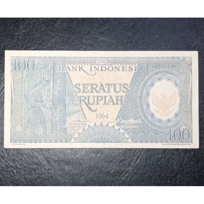 gress uang kuno 100 rupiah seri pekerja biru tahun 1964