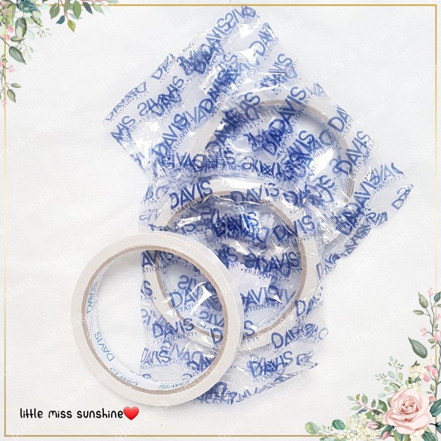 Isolasi Double Tape 0,5 cm 1,2cm 2,3cm Merk Davis High Quality Solasi ATK Alat Tulis Kantor Nempel Tempel selotip double perekat Kuat Kertas kesenian Kerajinan Tangan Seni Sekolah Craft Crafting Brand Grosir Termurah Prakarya Little Miss Sunshine Malang