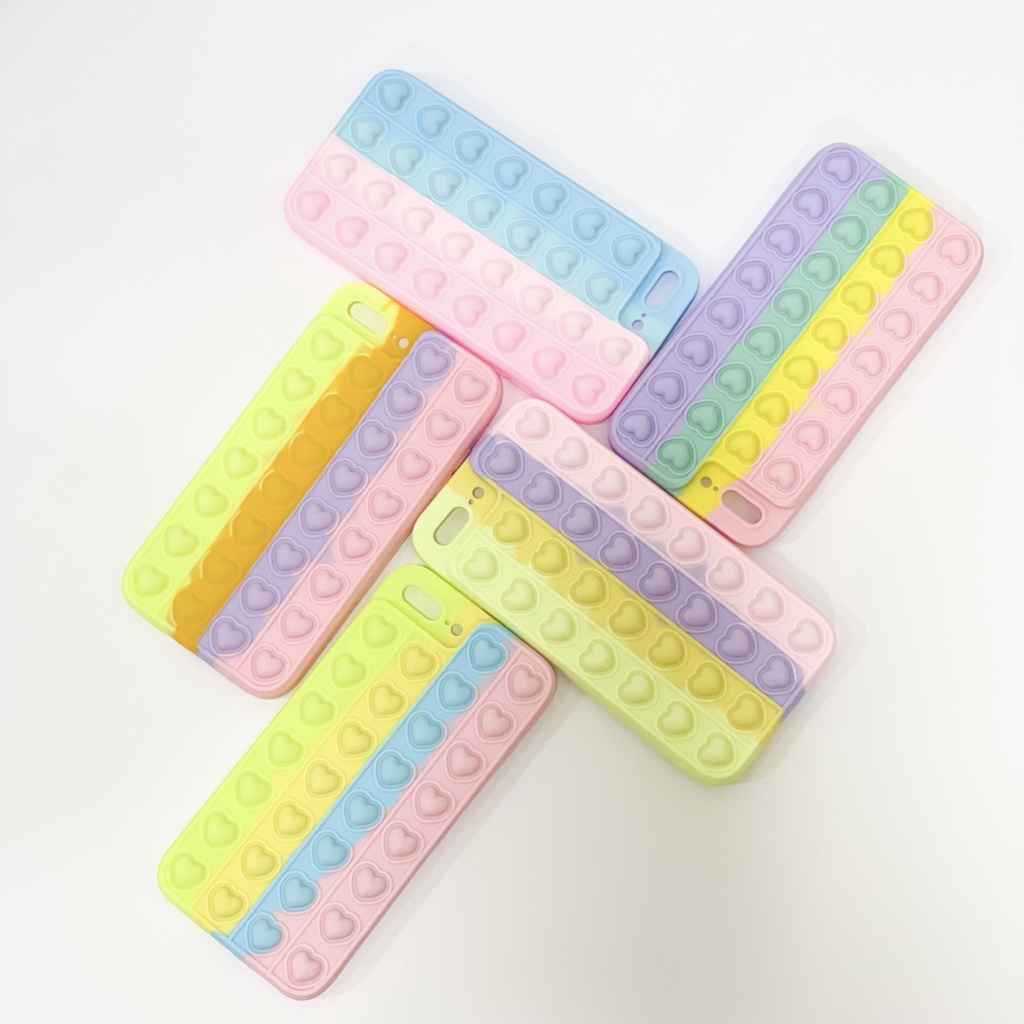 IPHONE XR , X , XS , XS MAX case softcase rainbow pelangi pop it