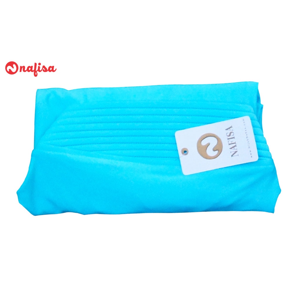 Hijab Instan Masker - Nafisa Yes Fritania - Jilbab Bergo Premium-Scuba Blue