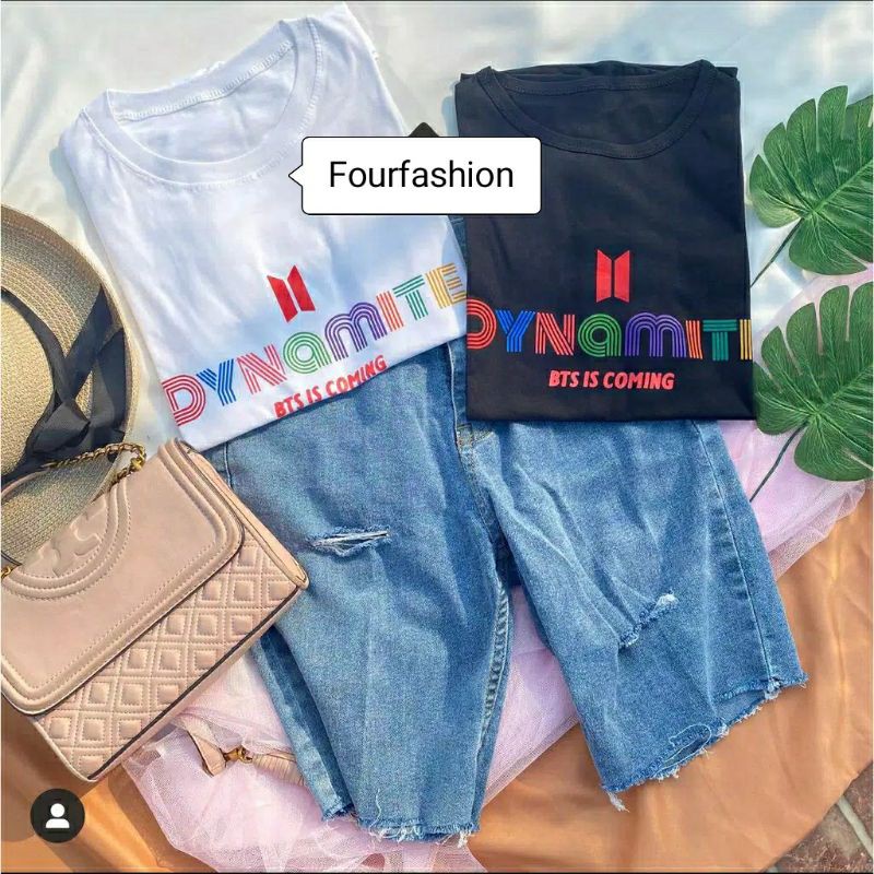 Fourfashion Dynamite BTSS T-Shirt Kpop Tumblr Tee Korea (lengan pendek)