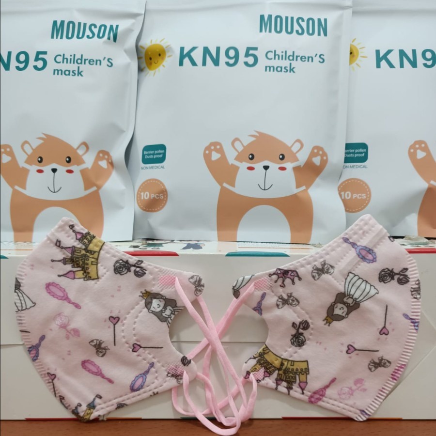 Masker Anak KID KN95 Mouson 5D 5 Ply. Masker KN 95 Anak KID Mouson 5D