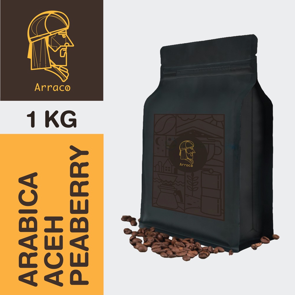 

ARRACO KOPI - Arabika Aceh Peaberry 1KG Biji / Bubuk | Proses Sortasi Peaberry - Medium Roasted
