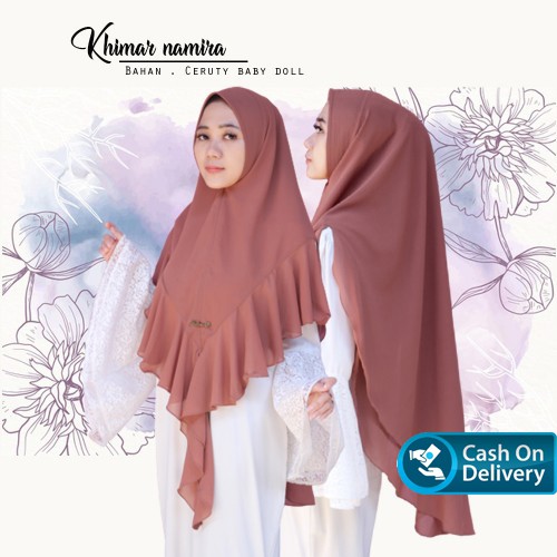 KHIMAR SYARI JUMBO CERUTY NAMIRA JILBAB JUMBO 2 LAYER CERUTY