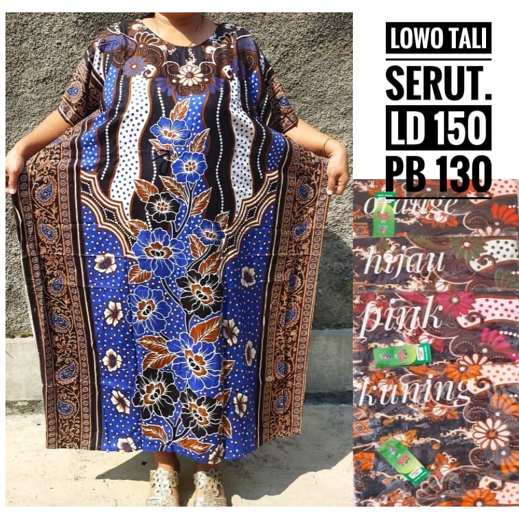 BAJU DASTER BATIK BALI  / BAJU TIDUR KALONG / LOWO MURAH SUPER JUMBO LENGAN PENDEK LD 140 RAYON