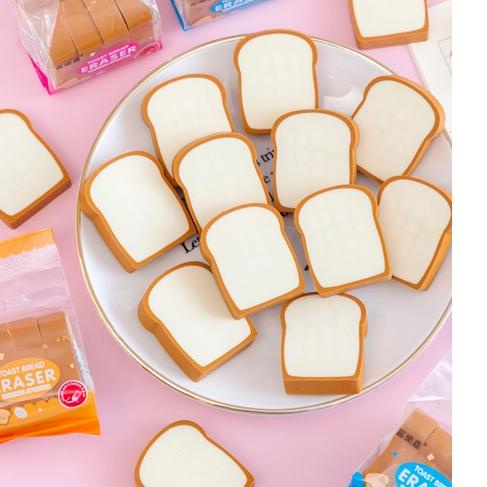 

*Paling Laku* J2 - Penghapus roti tawar lucu Eraser toast bread populer