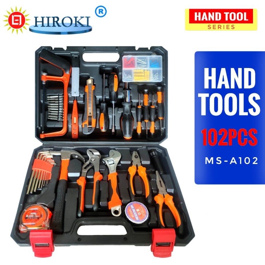 HIROKI TOOL kit set 102 pcs toolkit alat tukang pertukangan hand tools