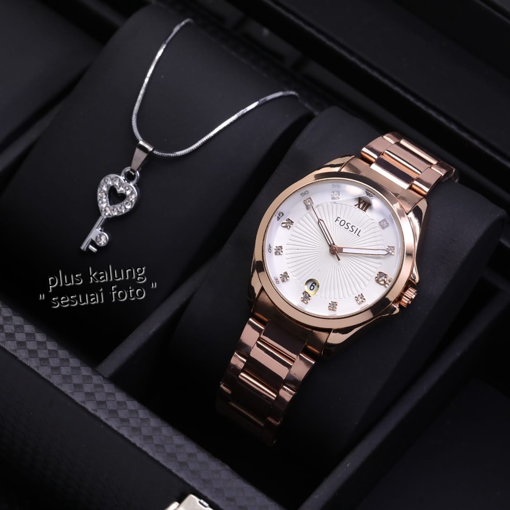 Grosiran Jam Tangan Wanita Psa K6 - 36100 Analog Tali Rantai Tanggal Aktif Original Garansi 6 Bulan Free Kalung &amp; Baterai Cadangan (BISACOD)