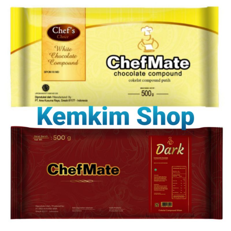 

CHEFMATE DARK CHOCOLATE WHITE COMPOUND 500gr COKLAT BATANG