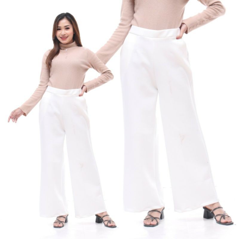 Celana Kulot Putih Scuba/ scuba kulot premium