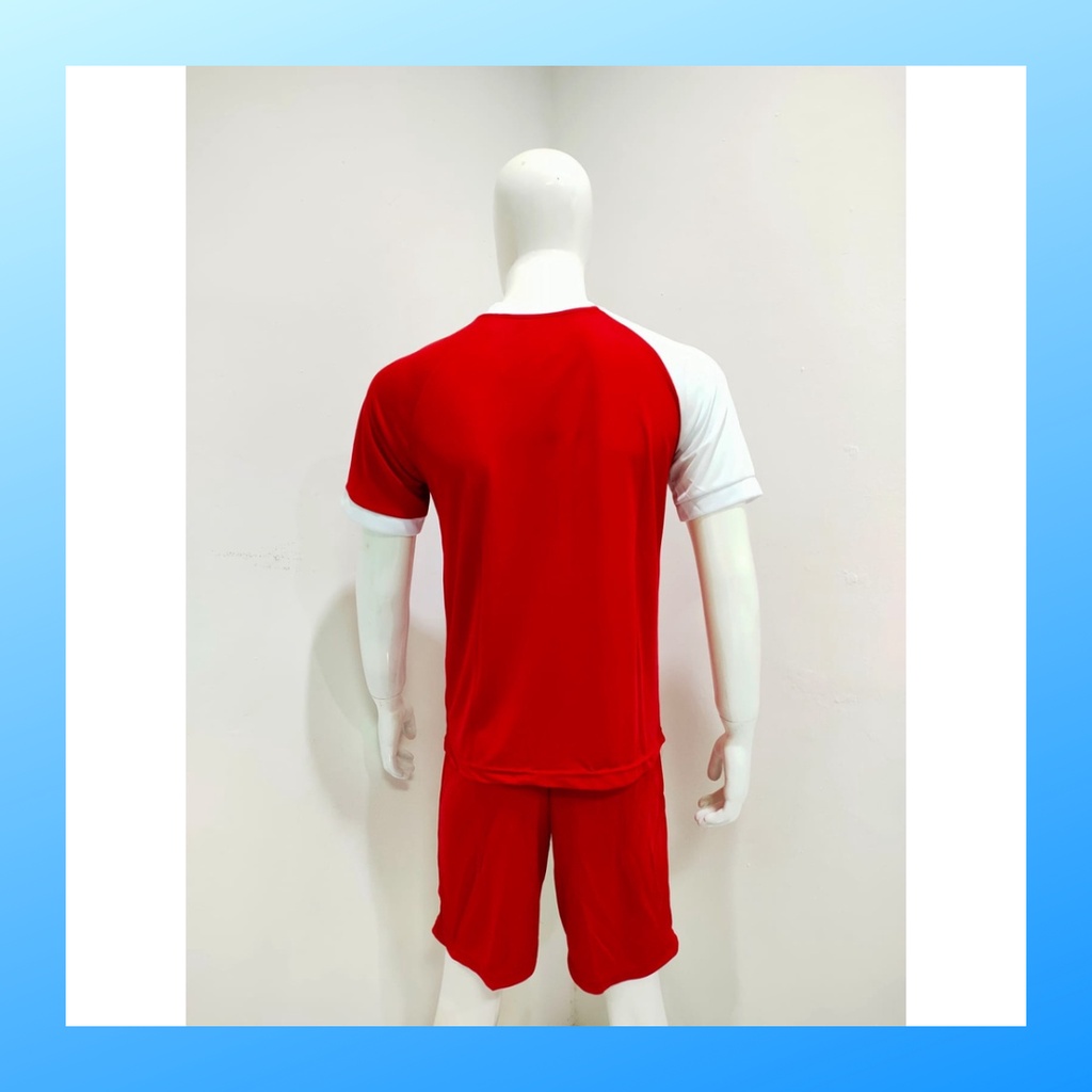 Kaos bulutangkis pria baju badminton dan celana jersey setelan wanita dewasa t-shirt outfit seragam jarsey kostum olahraga pakaian apparel sport jersy bulu tangkis casual jersi sudirman thomas uber cup print custom suit Y167 merah polos