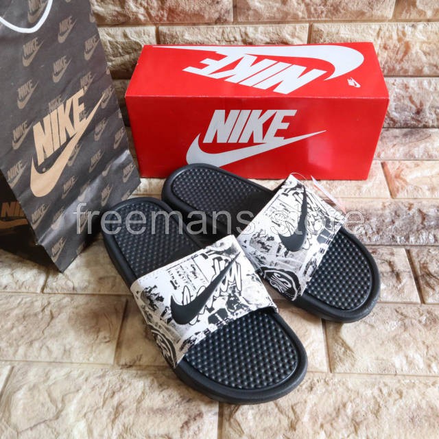 Sendal sport original karet nike benasi stussy slide slop pria wanita motif berkarakter remaja cowok