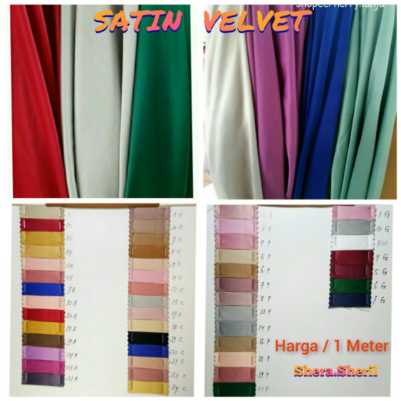 Satin Velvet / Kain Satin Velvet / Bahan Velvet / Bahan Satin Velvet