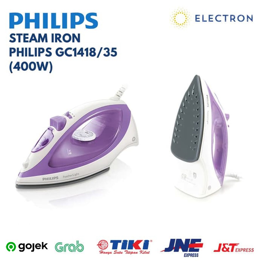 Steam Iron Philips Steam Iron 400W GC1418 / 35 Setrika Uap Listrik Murah Low Watt