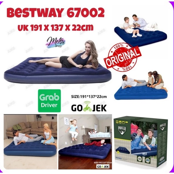 Bestway 67002 Kasur Angin Tilam Pompa Double Uk 191X 137 X 22cm - Kasur Saja