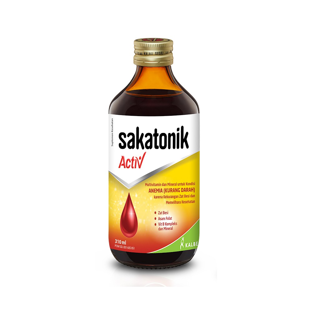 Sakatonik Activ Syrup - Multivitamin Zat Besi Penambah Darah / untuk Anemia 310ml