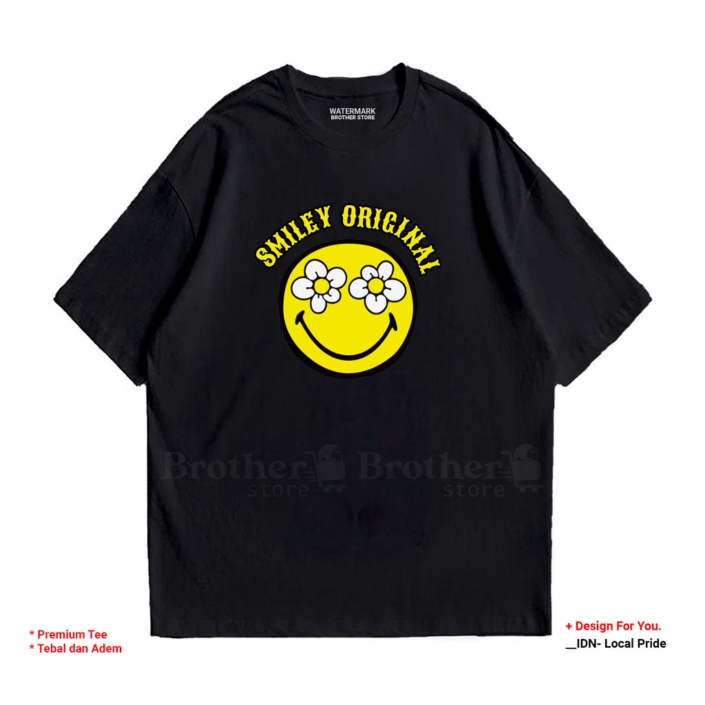 BROTHERSTORE - Kaos Distro Pria - Catoon 24s Tebal - Smiley Original Premium