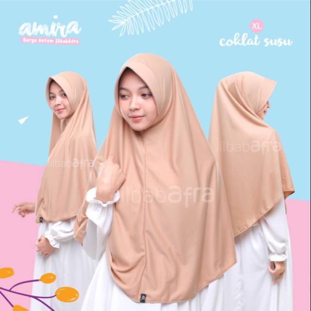 AMIRA JILBAB AFRA SIZE XL / BERGO KAOS / HIJAB SYAR'I / BERGO SYAR'I / JILBAB INSTAN